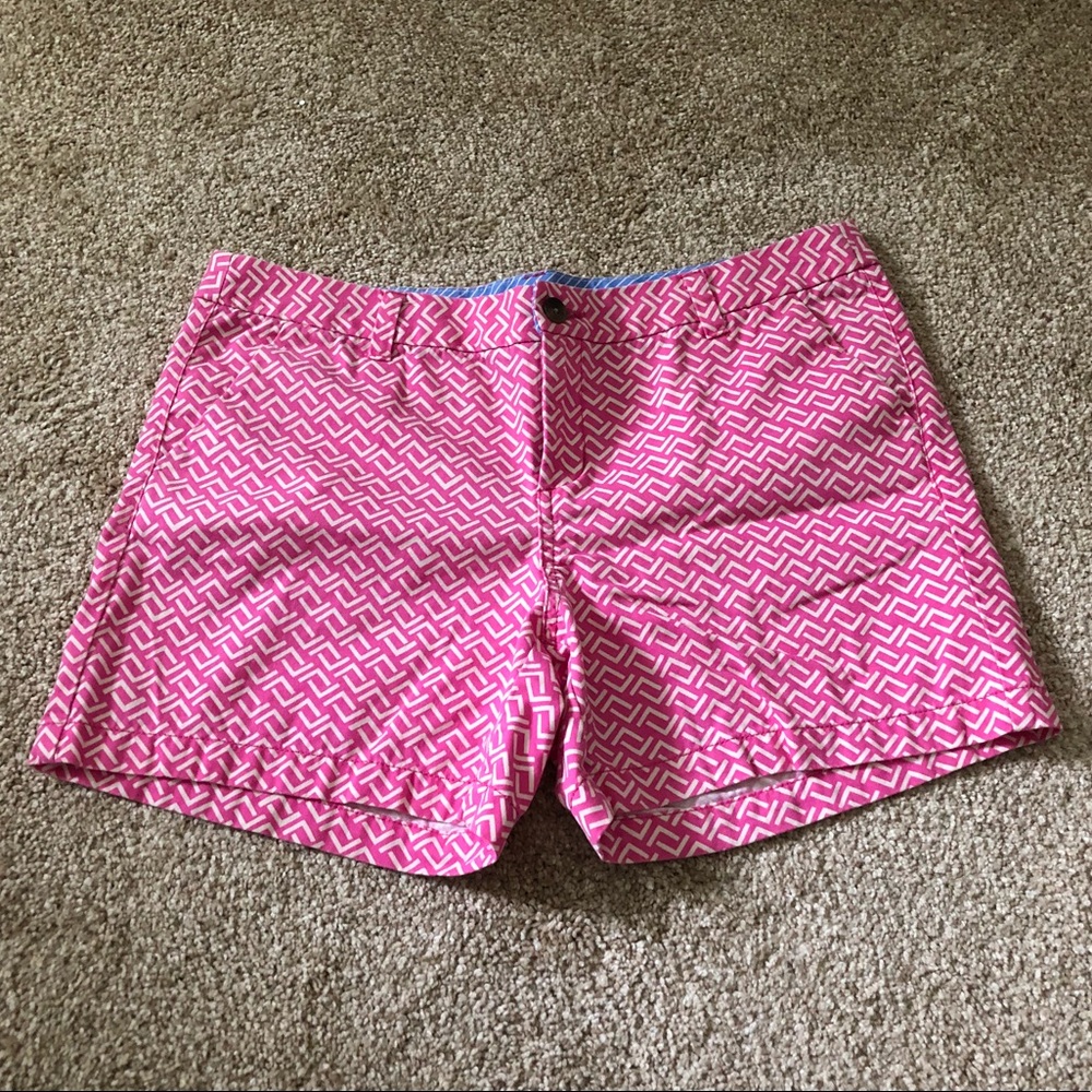 Pink Geometric Print Shorts